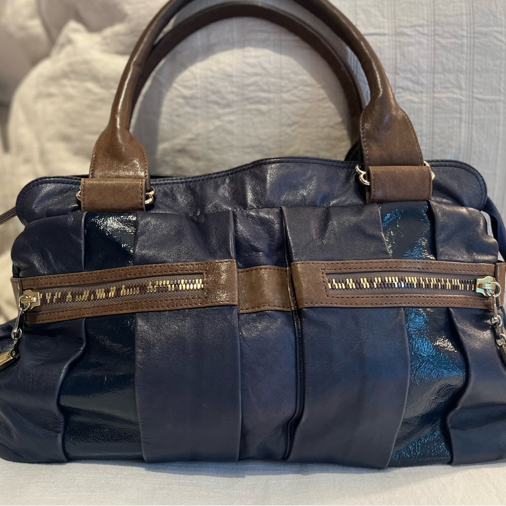 See By Chloe Navy and Brown Leather Handbag